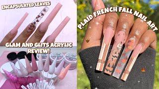 BROWN FALL AESTHETIC NAIL ART   GLAM AND GLITS ACRYLIC UNBOXING  EASY FALL NAILS