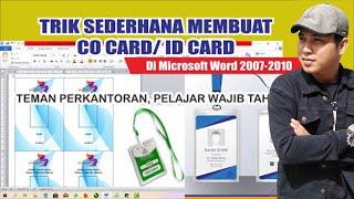 cara membuat id card dengan microsoft word  belajar microsoft word  membuat co card di word