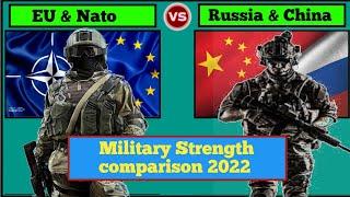 European union & Nato vs China & Russia Military Strength Comparison 2022  Russia vs Nato military