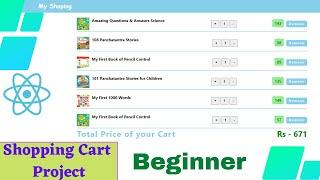 Shopping Cart  React.js Project with explanation  Beginner