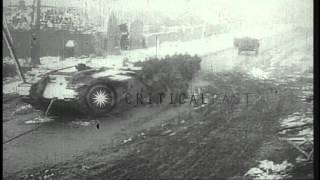 British Mark IV heavy tanks knocked-out by German artillery in Cambrai France d...HD Stock Footage