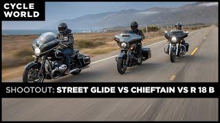 Soul Scenery and Storage 2021 Street Glide vs. 2021 Chieftain vs. 2022 R 18 B  Cycle World