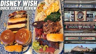 Disney Wish quick service food review trying all the different items available on Disney Cruise Line