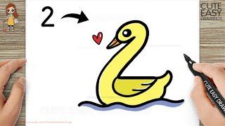 How to Turn 2 into a Cute Duck  Cute Duck Easy Drawing for Kids