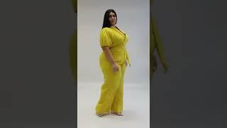 Plus size Fashion Model   Zandy Jumpsuit  Curvy Women Model.