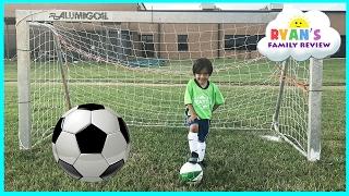 Family Fun Kids Outdoor Activities Ryan First Soccer Practice and First Game Highlights