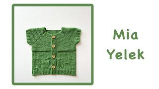 Mia Yelek 0-3 Ay  Yakadan Başlanan Kolay Bebek Yeleği  Baby Vest Knitting Pattern