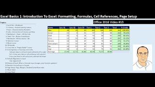 Excel Basics 1 Introduction To Excel 1 Formatting Formulas Cell References Page Setup