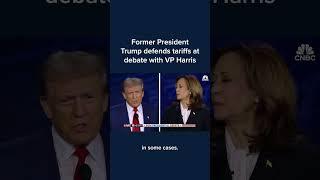 Former President Trump defends tariffs at debate with VP Harris