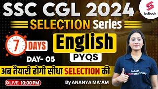 SSC CGL 2024 English  SSC CGL 2024 English Previous Year Question Paper Day 5  By Ananya Maam