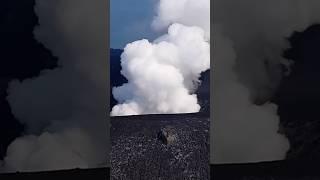 Anak Krakatau Steaming Crater #anakkrakatau #krakatoa