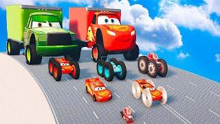 Big & Small Lightning McQueen vs Big Chick Hicks vs Small Pixar Cars  BeamNG.Drive