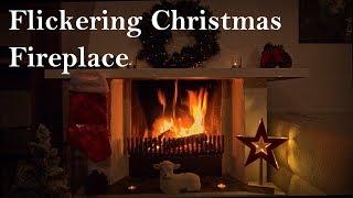 Minimalistic Decorated Christmas Fireplace with Crackling Fire Sounds HD