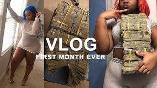 9 TO THRIVING Episode 10 STRIPPER VLOG MY  FIRST MONTH AS A DANCER + MONEY COUNT  *Plus Size*