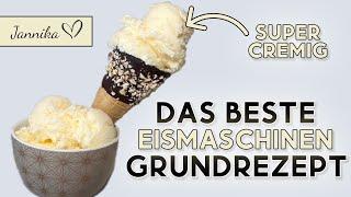 Leckeres Grundrezept für Eismaschine - super cremiges Eis