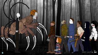 SLENDER MAN vs IT Pennywise vs Jason Voorhees Freddy Michael Leatherface Chucky Ghostface Jeff