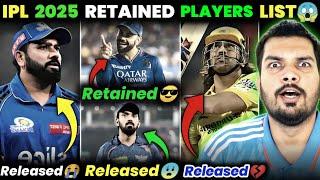 IPL 2025 RELEASED AND RETAINED PLAYERS OF ALL 10 TEAMS  ROHIT DHONI RELEASED. #rohitsharma
