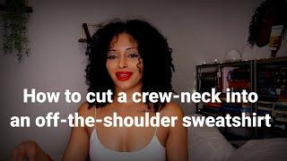 How to cut a crew-neck into an off-shoulder sweater