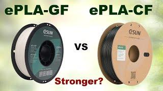 eSun ePLA-GF vs ePLA-CF glass fiber vs carbon fiber PLA