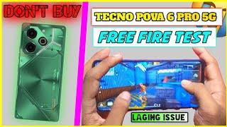 TECNO POVA 6 PRO 5G FREE FIRE TEST  tecno pova 6 pro 5g free fire gameplay + Battery Drain Test.