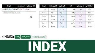 ‫آموزش کامل تابع INDEX   و تابع MATCH  به همراه مثالهای مختلف ‫‫‫