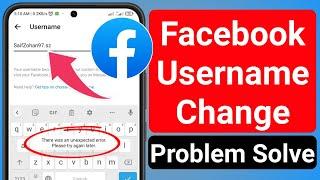 Facebook Username Change Problem Solve 2023  Facebook Username Change