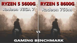 AMD Ryzen 5 5600G vs 8600G Gaming Test in 2024  Radeon VEGA 7 vs 760M Gaming Benchmark Test 