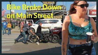 Happiness at Busy Intersection Main Street at Sturgis Motorcycle Rally Bike Week