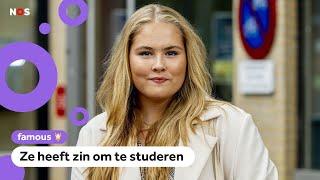 Amalia poseert op eerste schooldag aan de universiteit