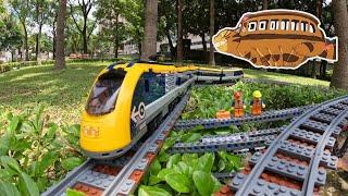 Lego Train #7 Ride through House and Garden Spiral Climbing to Bush like Catbus in Totoro