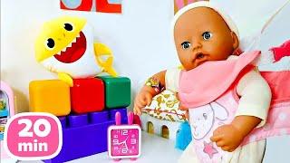 Кукла БЕБИ БОН — Беби Анабель и кенгуру-переноска манеж и ванна Видео для девочек с Baby Born