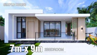 Simple House  House Design idea   7m x 9m with Garden