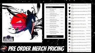 Pricing for PRE ORDER Merchandise for Star Wars Celebration Japan 2025