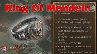 Diablo IV Unique Items - Ring Of Mendeln Necromancer Ring