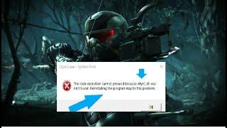 how to solve crysis 3 exe AEyrC.dll was not found problem solve