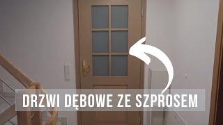 Drzwi dębowe ze szprosem na szybie  drzwikubicki.pl