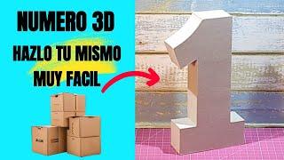 CÓMO HACER NÚMEROS 3DCartón DIY 