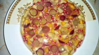 Fruit jelly cake। Yummy। Agar agar jelly fruit cake recipe