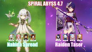C2 Nahida Spread & C0 Raiden Taser  Spiral Abyss 4.7  Genshin Impact