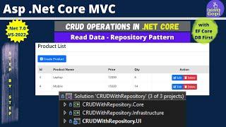 Creating a .NET Core Web Application with Repository Pattern for CRUD Operations  EF Core DB First