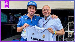 Roberto Carlos visits the FORMULA 1 Madridistas  Real Madrid
