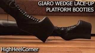 Giaro MISTERY Platform Wedge Lace Up Booties with 21 CM Heels