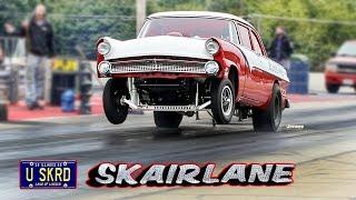 SKAIRLANE GEAR GRABBIN GASSER FE 427 SOHC INJECTED 55 FORD FAIRLANE BYRON DRAGWAY