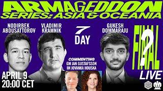 The ARMAGEDDON FINAL Gukesh D Vladimir Kramnik and Nodirbek Abdusattorov