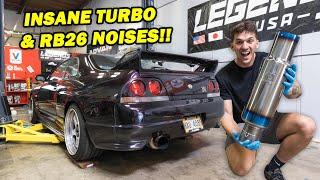 Midnight Purple V-Spec R33 Skyline GTR Gets a Tomei Titanium Exhaust *BEST EXHAUST EVER*