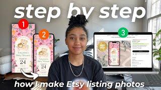 How I Make My Etsy Listing Photos on Canva for Digital Products Mockup Tutorial for Beginners