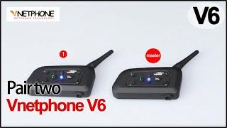 VNETPHONE V6  Pair two V6  motorcycle helmets bluetooth intercom