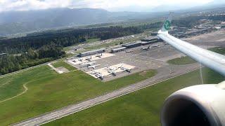 ENGINE ROAR Takeoff from Ljubljana  Transavia Boeing 737-800  Amazing Mountain Views 4K 60fps