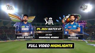 MI vs LSG Highlights 2024  IPL 2024 Mumbai vs Lucknow Highlights  MI vs LSG 2024 Highlights