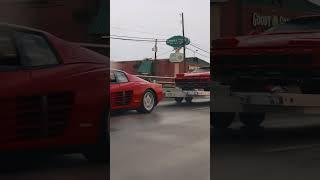 Richard Rawlings hauling a Ferrari Testarossa with another #FerrariTestarossa 